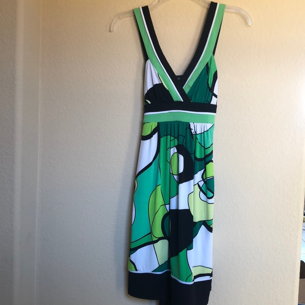 City Triangles Green geometric dress